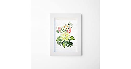 Homemania Bild mit Naturrahmen, Blumen, Wandkunst, für Wohnzimmer, mehrfarbig, 30 x 3,6 x 40 cm, HOMRK-FRAME-008, Polyester, MDF von Homemania