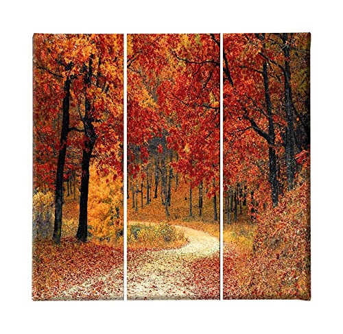 Homemania HM203PKNV-190 Bild Baum – 3-teilig – Natur und Landschaft – für Wohnzimmer, Schlafzimmer, Mehrfarbig, Polyester, Holz, 69 x 3 x 50 cm von Homemania