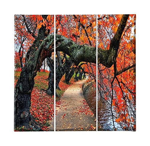 Homemania HM203PKNV-224 Bild Baum – 3-teilig – Natur und Landschaft – für Wohnzimmer, Schlafzimmer – Mehrfarbig aus Polyester, Holz, 69 x 3 x 50 cm von Homemania