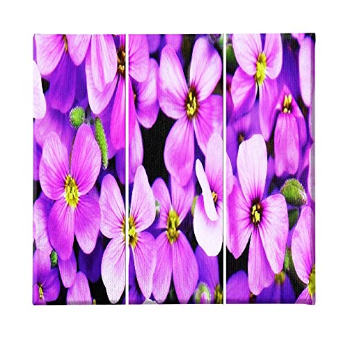 Homemania HM203PKNV-3 Wandbild, Blumen, 3-teilig, Natur, für Wohnzimmer, Schlafzimmer, Mehrfarbig, Polyester, Holz, 69 x 3 x 50 cm von Homemania