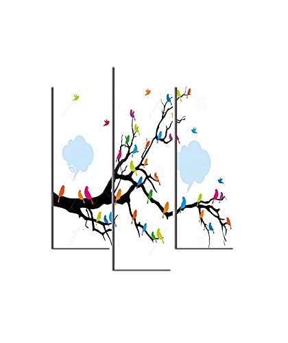 Homemania Wandbild, Baum 3-teilig, Kunst und Graffiti, Wohnzimmer, Schlafzimmer, mehrfarbig, 57 x 0,3 x 60 cm, -HM203MDF203, MDF von Homemania