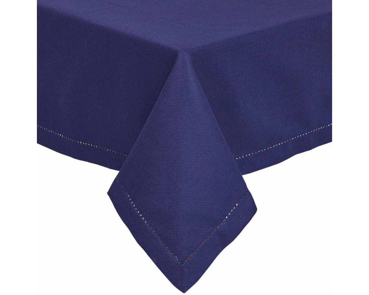 Homescapes Tischdecke Tischdecke aus 100% Baumwolle, 138 x 138 cm, marineblau (1-tlg) von Homescapes