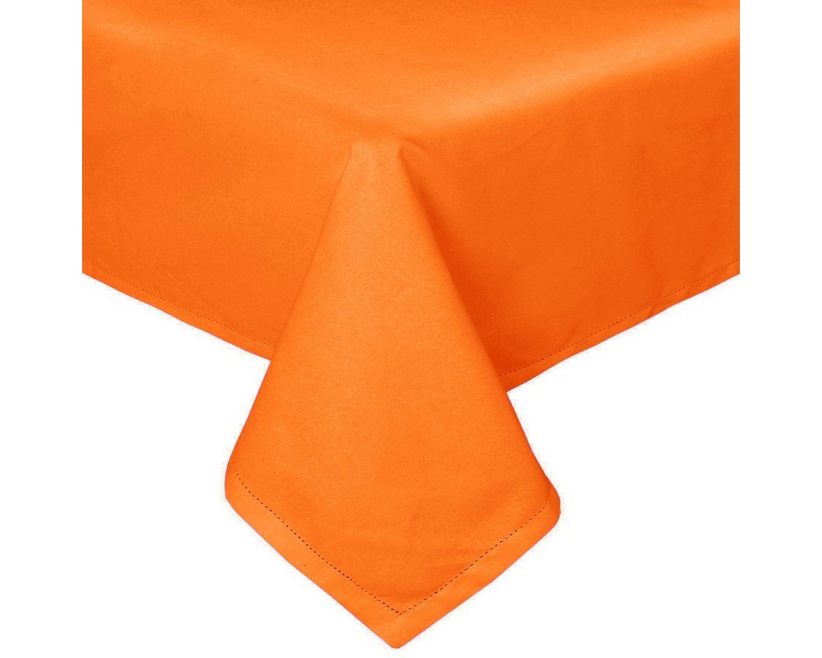 Homescapes Tischdecke Tischdecke aus 100% Baumwolle, 138 x 138 cm, orange (1-tlg) von Homescapes