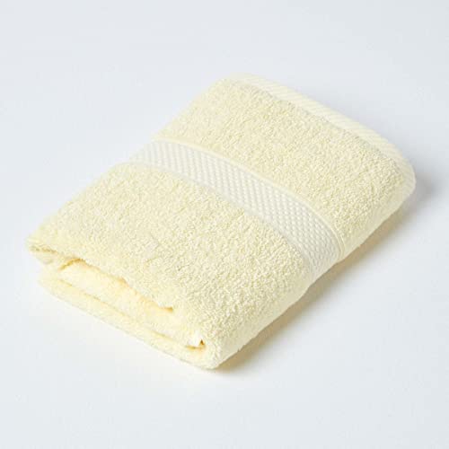 Homescapes gelbes Handtuch aus 100% türkischer Baumwolle mit 500g/qm, Flauschiges Gästehandtuch 40 x 60 cm, zitronengelb von Homescapes