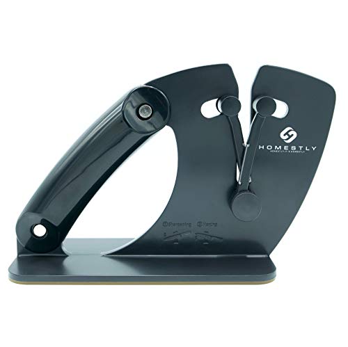 Homestly® Messerschärfer, Profi Messerschleifer, ergonomisches Design. Stabile Materialien garantieren eine hohe Sicherheit. Messerschaerfer schärft ihre stumpfen Messer in Sekunden! von Homestly