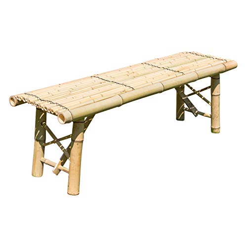 Homestyle4u 1031, Gartenbank Holz Bank Holzbank Natur Bambus 120 cm Bambusbank Garten Terrasse Sitzbank von Homestyle4u