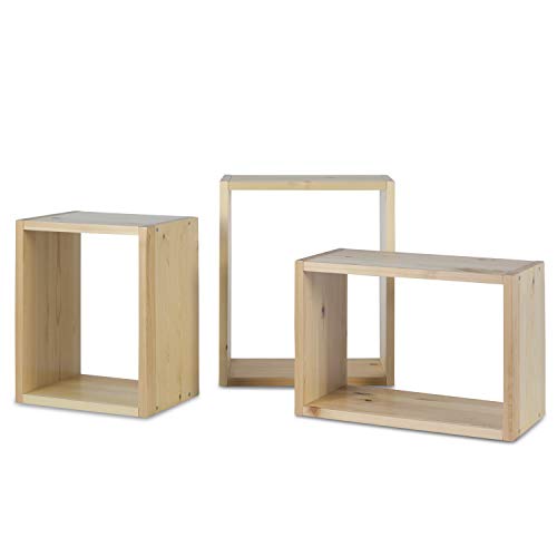 Homestyle4u 1904, Wandregal 3er Set, Schweberegal Hängeregal, Regal Holz Natur Homestyle4u 1904, Wandregal 3er Set, Schweberegal Hängeregal, Regal Holz Natur von Homestyle4u