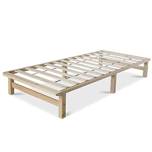 Homestyle4u 1908, Holzbett Palettenbett 90x200 cm, Bettgestell mit Lattenrost, Natur, Kiefer Massivholz von Homestyle4u