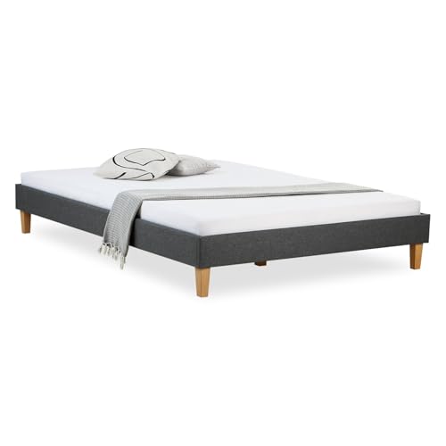 Homestyle4u 1983, Polsterbett 120x200 Grau Bett Futonbett Doppelbett Bettgestell mit Lattenrost von Homestyle4u