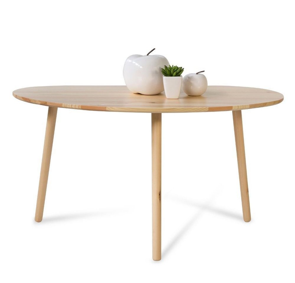 Homestyle4u Couchtisch Natur Holztisch Nierentisch Kiefer Beistelltisch Holz von Homestyle4u