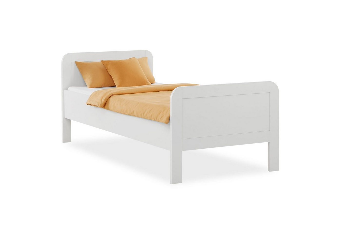 Homestyle4u Holzbett Komfortbett 90x200 cm Natur Weiß Bett von Homestyle4u