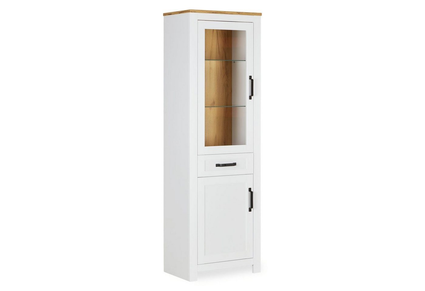 Homestyle4u Kommode Vitrine Highboard Wohnzimmerschrank Weiß (kein Set) von Homestyle4u