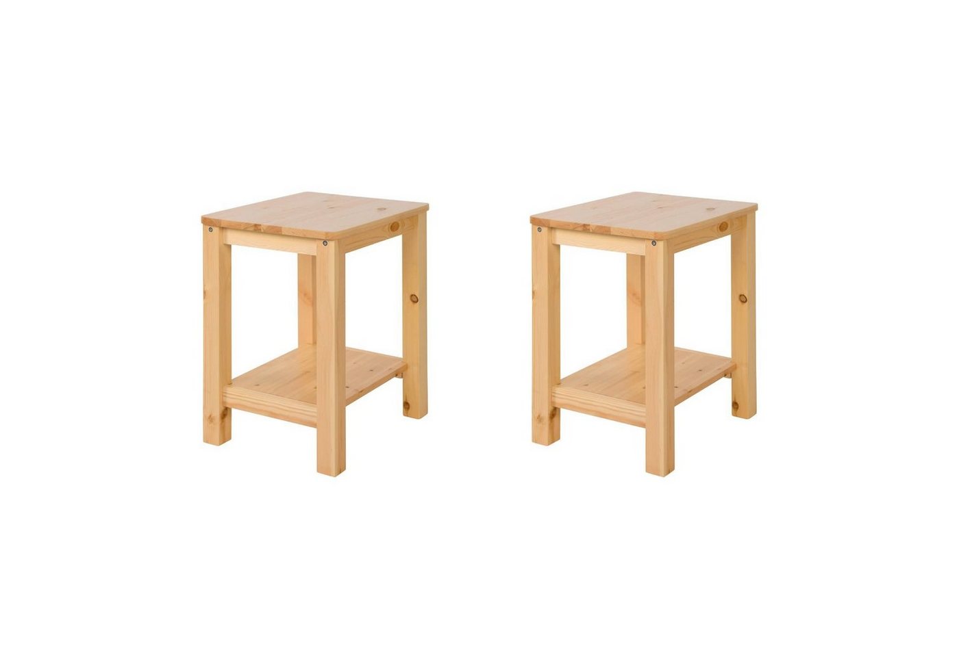 Homestyle4u Sitzhocker Hocker mit Stauraum Natur 2er Set Holz Massiv Sitz von Homestyle4u