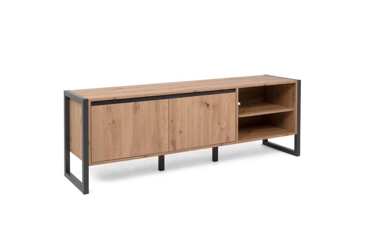 Homestyle4u TV-Board Sideboard Holz TV-Schrank Lowboard Unterschrank Fernsehschrank Grau von Homestyle4u