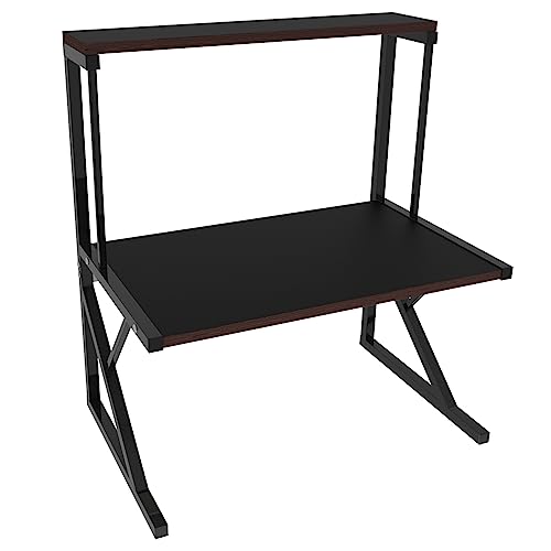 Homewell Mikrowellen Regal 2,5-stufiges, Mikrowellenständer E-Form Stabil und Licht, Küchenregal Organizer für Platzsparende Möbel (Schwarz, 54 x 34,5 x 65 cm) von Homewell