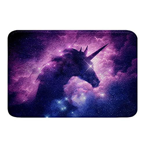 Homewish Einhorn Teppich 20 "X 32" Galaxy Badematte, Sternenhimmel Pferd Küchenmatte Modern Fashion Outdoor Teppich Willkommensmatte Lila Abstrakte Tier Indoor Fußmatte, Waschbar von Homewish