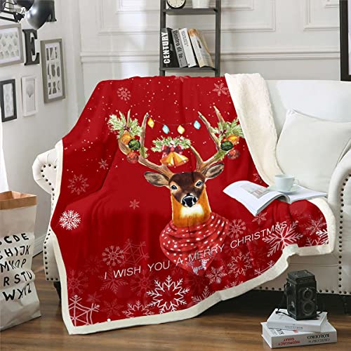 Weihnachten Decke Werfen Weihnachten Hirsch Fleece Decke 75x100 Weihnachten Rentier Fuzzy Decke Rote Weihnachten Schneeflocke Sherpa Decke Urlaub Schlafzimmer Dekor Weiche Leichte Neujahr Wohnkultur von Homewish