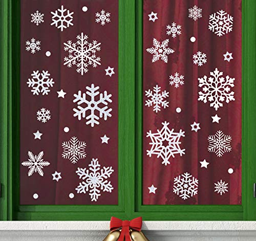 Homewit 250 Schneeflocken Fensterbilder, Fensterdeko Fensterfolie Statisch Haftende PVC Aufkleber Weihnachten Dekoration - Selbstklebend Fenstersticker für Weihnachts Deko, Fenster (silber weiß) von Homewit