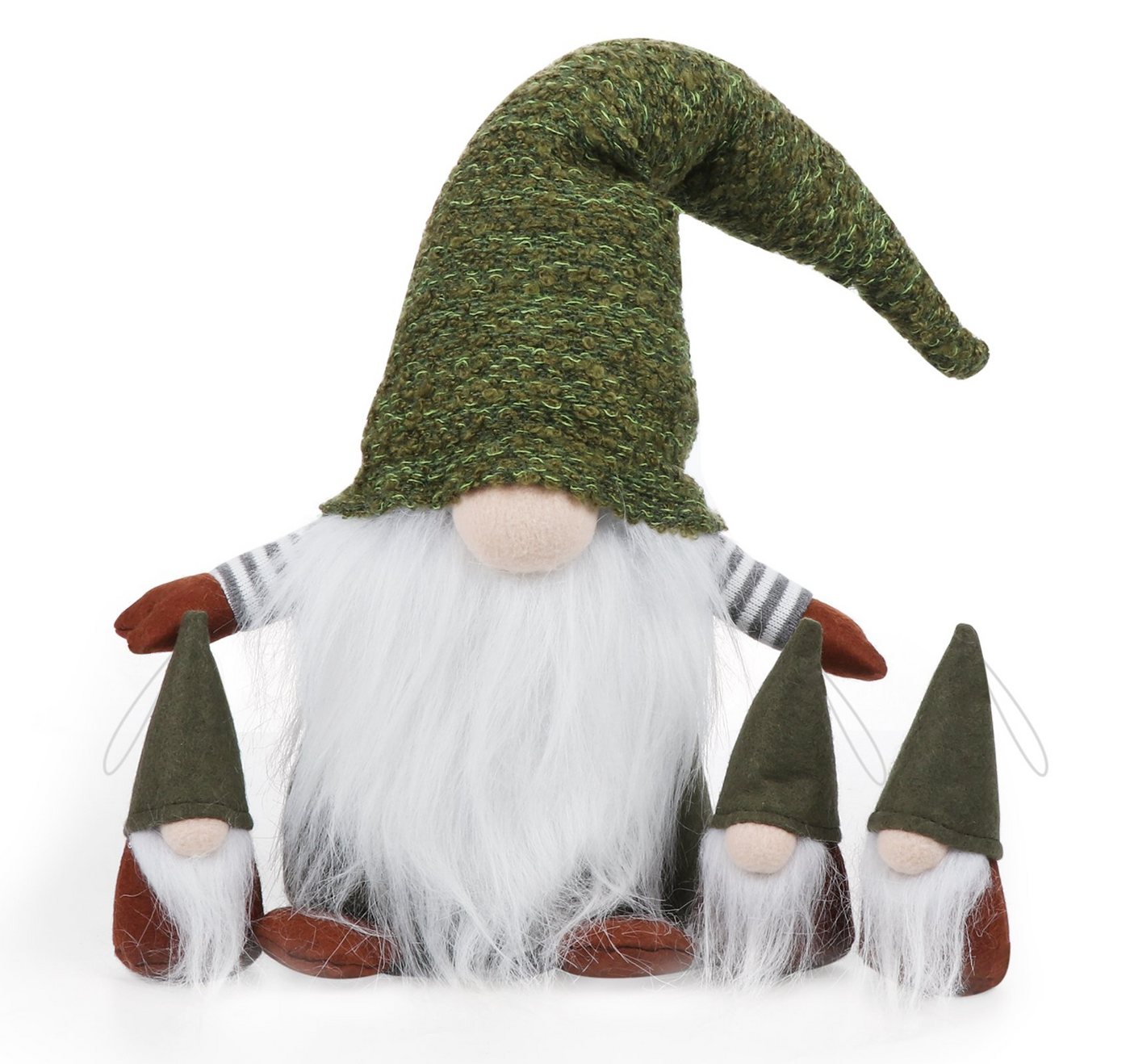 Homewit Dekofigur Weihnachten Deko Wichtel, Schwedischen Weihnachtsmann Santa Tomte Gnom (Set, 4 St., Christbaumschmuck), Skandinavischer Zwerg Geschenke für Kinder Familie Ostern Weihnachten von Homewit