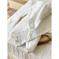 Weißes Leinen Geschirrtuch. Gewaschenes Geschirrtuch - Naturleinen Küchen Handtuch, Gästetuch von HomeyLinenLT