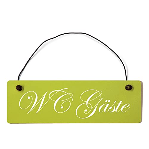 Deko Shabby Chic Schild WC Gäste Vintage Holz Türschild in hellgrün mit Draht von Homeyourself