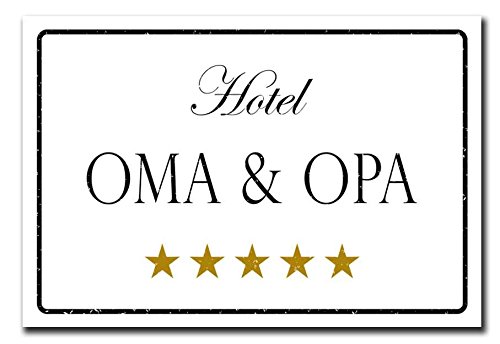 Hochwertiges Metallschild 30 x 20 cm aus Alu Verbund Hotel Oma & Opa Deko Schild Wandschild von Homeyourself