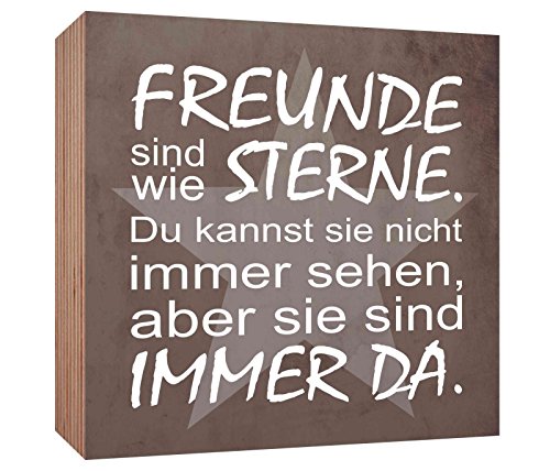 Holzschild Freunde sind wie Sterne Holzbild zum hinstellen oder aufhängen Bild mit Spruch aus Holz Wandschild Dekoschild von Homeyourself