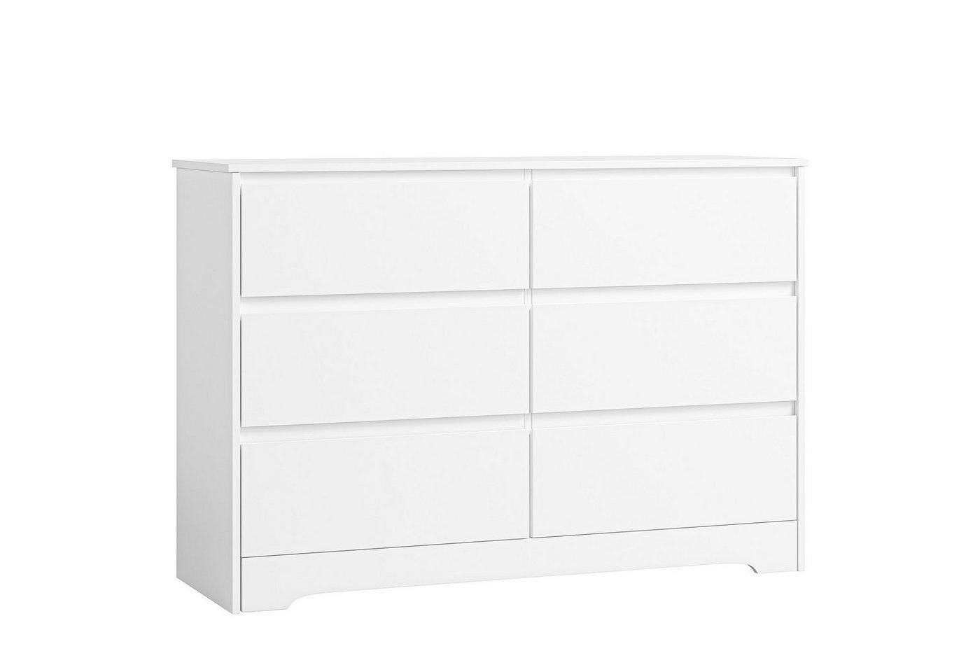 Homfa Kommode, Sideboard mit 6 Schubladen, Schlafzimmer Kommode, weiß, 120x40x82cm von Homfa