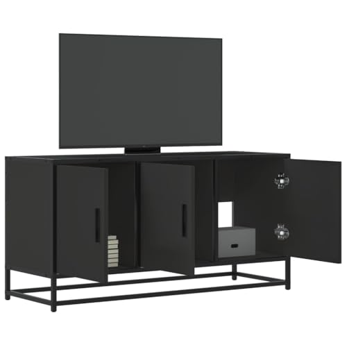 Homgoday TV-Schrank aus technischem Holz und Metall, schwarz, 100 x 35 x 50 cm, TV-Tisch bis multifunktional, ideal für Wohnzimmer, Schlafzimmer Homgoday TV-Schrank aus technischem Holz und Metall, schwarz, 100 x 35 x 50 cm, TV-Tisch bis multifunktional, ideal für Wohnzimmer, Schlafzimmer von Homgoday