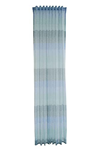 Homing Gardine blau | transparent gestreift Farbverlauf | Wohnzimmer Schlafzimmer Kinderzimmer | 140x245cm von Homing