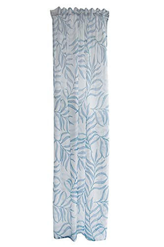 Homing Gardine floral blau | transparent blätter modern | Wohnzimmer Schlafzimmer Kinderzimmer | 140x245cm von Homing