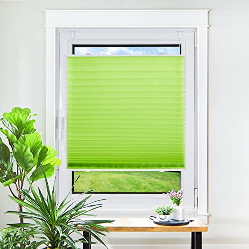 Homland Plissee ohne Bohren Klemmfix Rollo 50x120cm(BxH) Grün Jalousie Plisseerollo mit Klemmträger Easyfix Faltrollo für Fenster Tür Lichtdurchlässig und Blickdicht Sicht-und Sonnenschutz von Homland