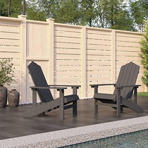 Hommdiy Deckchair Adirondack Stuhl Adirondack-Gartenstühle 2 STK. HDPE Anthrazit von Hommdiy