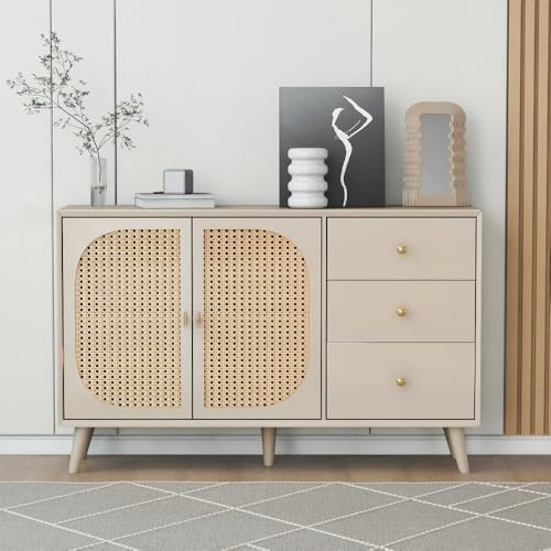 Hommdiy Sideboard Esszimmer Wohnzimmer Kommode Stehschrank Aufbewahrung TV-Tisch mit Türen und Schubladen Sideboard mit großem Stauraum Offwhite Creme Breite 120 cm Hommdiy Sideboard Esszimmer Wohnzimmer Kommode Stehschrank Aufbewahrung TV-Tisch mit Türen und Schubladen Sideboard mit großem Stauraum Offwhite Creme Breite 120 cm von Hommdiy