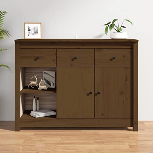 Hommdiy Sideboard Honigbraun 100x35x74 cm Massivholz Kiefer Hommdiy Sideboard Honigbraun 100x35x74 cm Massivholz Kiefer von Hommdiy