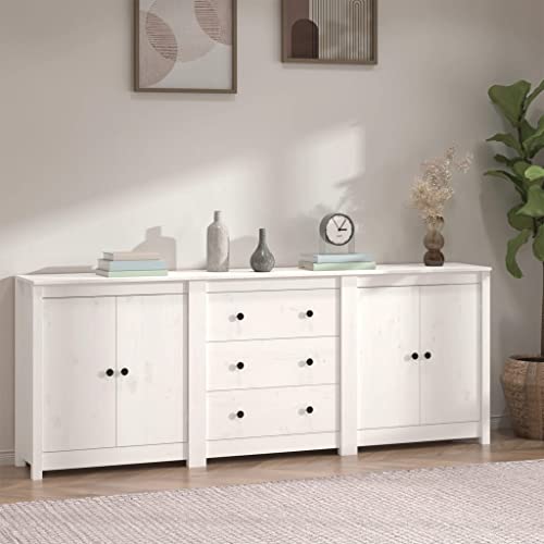 Hommdiy Sideboard Weiß 210x35x80 cm Massivholz Kiefer Hommdiy Sideboard Weiß 210x35x80 cm Massivholz Kiefer von Hommdiy