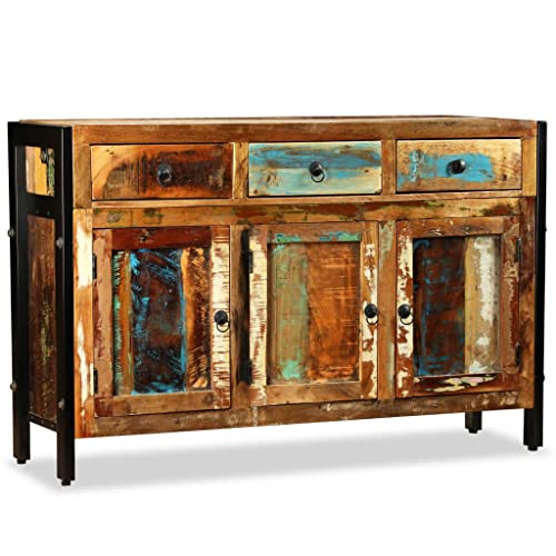 Hommdiy Sideboard mit 3 Fächern 3 Schubladen Handgefertigt Kommode Beistellschrank Mehrzweckschrank Anrichte Schrank Recyceltes Massivholz 120x35x76cm Hommdiy Sideboard mit 3 Fächern 3 Schubladen Handgefertigt Kommode Beistellschrank Mehrzweckschrank Anrichte Schrank Recyceltes Massivholz 120x35x76cm von Hommdiy