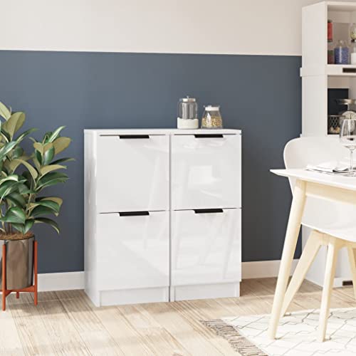 Hommdiy Sideboards 2 STK. Hochglanz-Weiß 30x30x70 cm Holzwerkstoff Hommdiy Sideboards 2 STK. Hochglanz-Weiß 30x30x70 cm Holzwerkstoff von Hommdiy