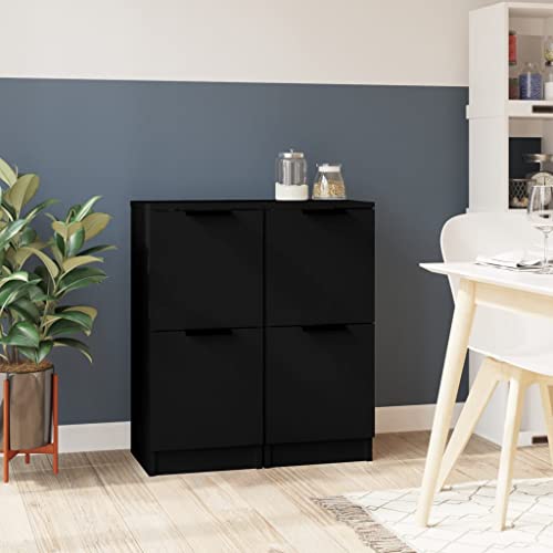 Hommdiy Sideboards 2 STK. Schwarz 30x30x70 cm Holzwerkstoff Hommdiy Sideboards 2 STK. Schwarz 30x30x70 cm Holzwerkstoff von Hommdiy