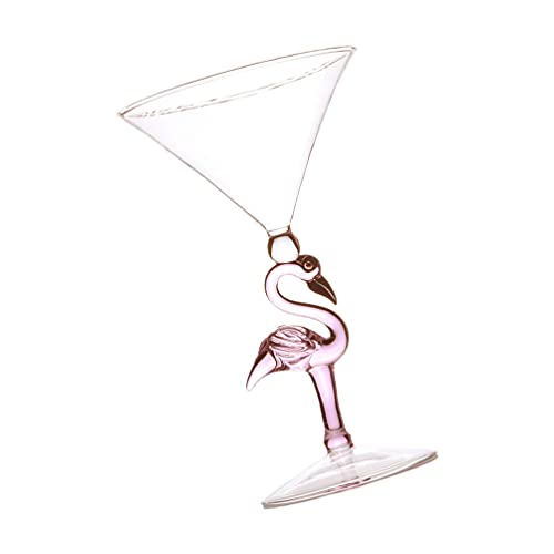 Homoyoyo 1stk Flamingo Weinglas Bar-getränke Rosa Dekor Margarita Einzigartige Martini-gläser Weingläser Rosa Champagnerflöten Lustige Martini-gläser Becher Glas Vogel von Homoyoyo