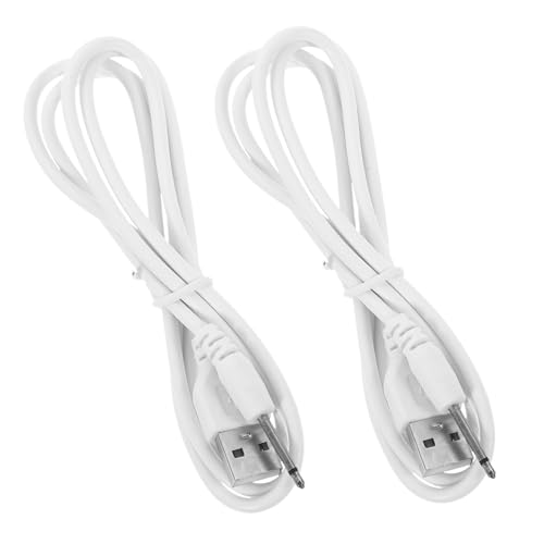 Homoyoyo 2st Dc-ladekabel Gleichstromkabel USB-zu-dc-Kabel USB-zu-dc-Adapter USB-ladekabel 2,5-mm-gleichstrom-ladekabel Dc-ladegerät Lade-ersatzkabel Aufladekabel Stift Ersetzen Eisen Weiß von Homoyoyo