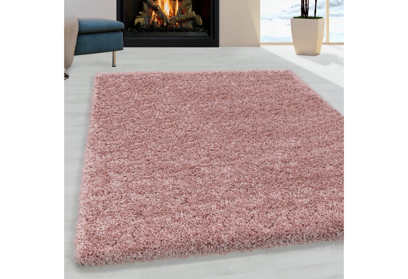 Hochflor-Teppich, Homtex, 60 x 110 cm, Runde Hochflor Teppich - Flauschiger Langflor Shaggy Teppich von Homtex