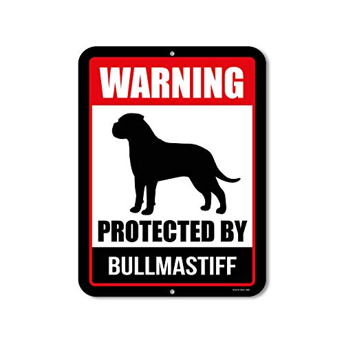 Honey Dew Gifts, Warnschild aus Aluminium mit Aufschrift "Warning Protected By Bullmastiff, Beware of Dog, No Trespassing", 22,9 x 30,5 cm Honey Dew Gifts, Warnschild aus Aluminium mit Aufschrift "Warning Protected By Bullmastiff, Beware of Dog, No Trespassing", 22,9 x 30,5 cm von Honey Dew Gifts