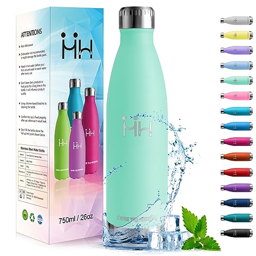 HoneyHolly Trinkflasche Edelstahl - 750ml - Thermosflasche, BPA-Frei, Trinkflasche Sport - Auslaufsicher Wasserflasche,Trinkflasche Kohlensäure Geeignet, Thermoskanne für Fitness, Gym, Fahrrad von HoneyHolly