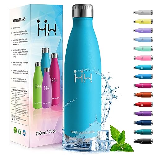 HoneyHolly Trinkflasche Edelstahl - 750ml - Thermosflasche, BPA-Frei, Trinkflasche Sport - Auslaufsicher Wasserflasche,Trinkflasche Kohlensäure Geeignet, Thermoskanne für Fitness, Gym, Fahrrad von HoneyHolly