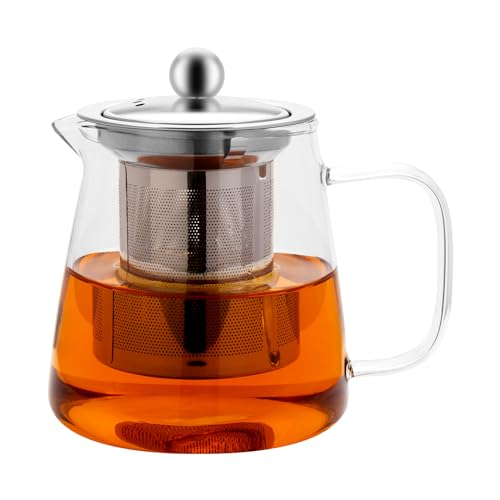 Honneeo Teekanne Glas mit Siebeinsatz 450ml Teebereiter aus Glas Borosilikat,Klar, Hitzebeständig für Schwarzen Tee, Grüner Tee, Duftender Früchtetee Honneeo Teekanne Glas mit Siebeinsatz 450ml Teebereiter aus Glas Borosilikat,Klar, Hitzebeständig für Schwarzen Tee, Grüner Tee, Duftender Früchtetee von Honneeo
