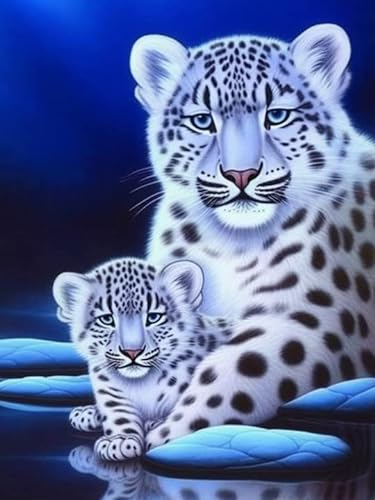 Hoobee 5D Diamond Painting DIY Set Leopard, Diamond Painting Bilder Tier, Vollbohrer Stickerei Kreuzstich Kunst Handwerk für Zuhause Wanddekoration (30×40 cm) von Hoobee