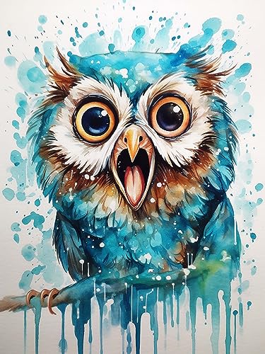 Hoobee 5D Diamond Painting Eule, Diamond Painting Bilder Tier, Diamond Painting Erwachsene, Vollbohrer Stickerei Kreuzstich Kunst Handwerk für Zuhause Wanddekoration 30×40 cm-42 von Hoobee