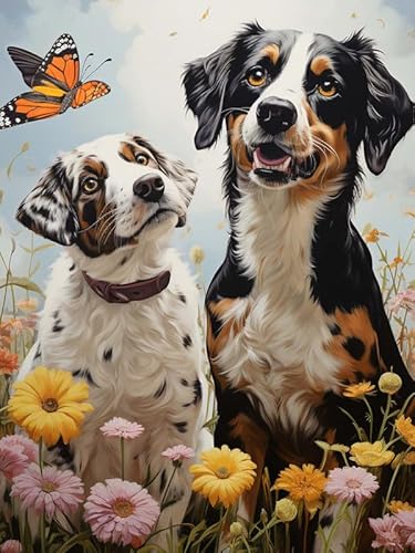 Hoobee 5D Diamond Painting Hund, Diamond Painting Bilder Tier, Diamond Painting Erwachsene, Vollbohrer Stickerei Kreuzstich Kunst Handwerk für Zuhause Wanddekoration 30×40 cm-96 von Hoobee