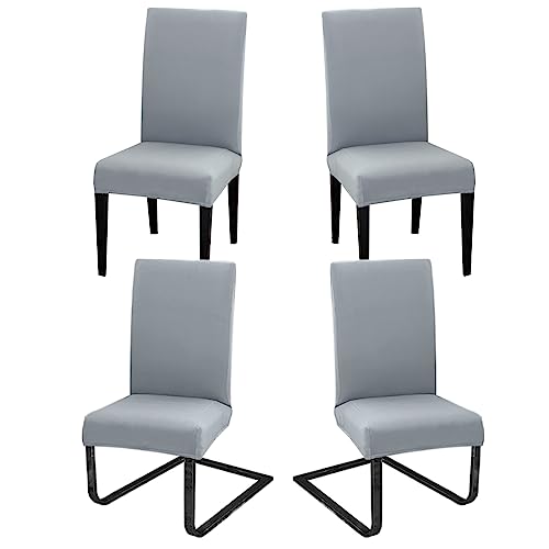 Stuhlhussen 4er Set für Schwingstühle, Abnehmbarer Waschbarer Stühle Schutz Dekoration, Stretch Stuhlbezug Hussen für Esszimmer, Hochzeit, Hotel, Küche, Partys Deko, Zeremonie, Hellgrau von Hopelit